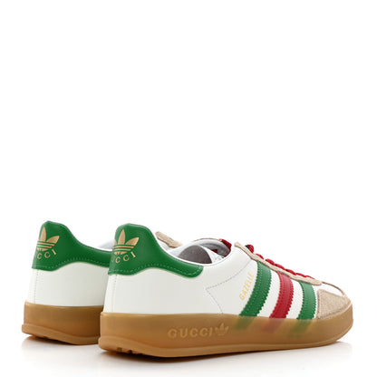 Gucci X ADIDAS Suede Madeira Demetra Womens Gazelle Sneakers 5.5 Oatmeal White New Shamarock Hibiscus Red 4 of 12
