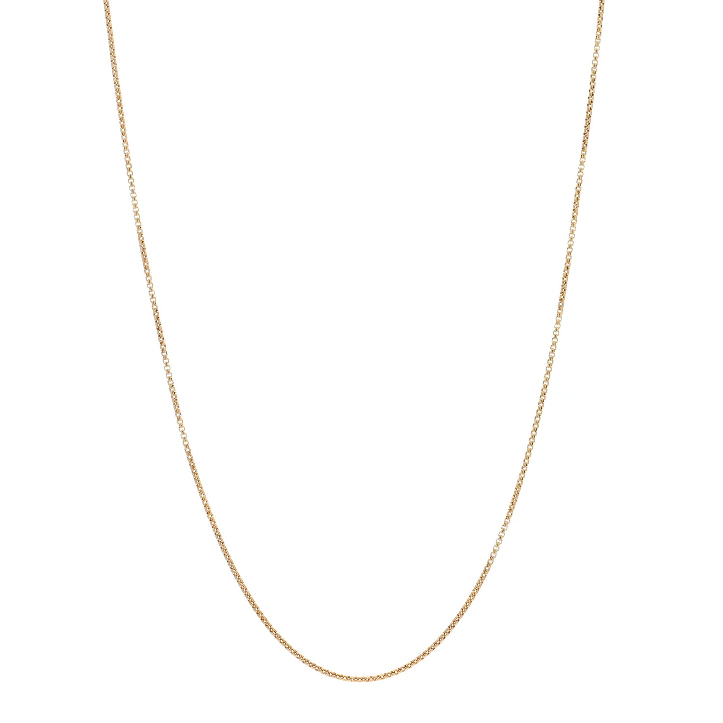 18K Yellow Gold 1.7mm Box Chain Necklace 20"