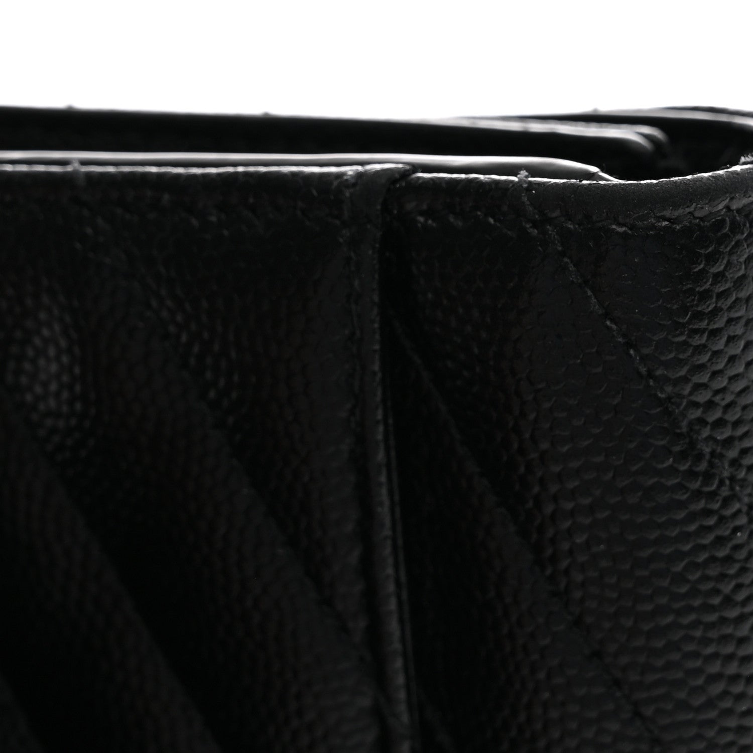 Saint Laurent Grain De Poudre Matelasse Chevron Monogram Compact Tri Fold Wallet Black 9 of 11