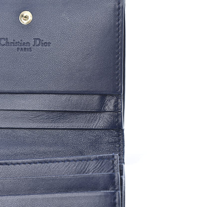 Christian Dior Lambskin Cannage Mini Lady Dior Wallet Navy 8 of 12