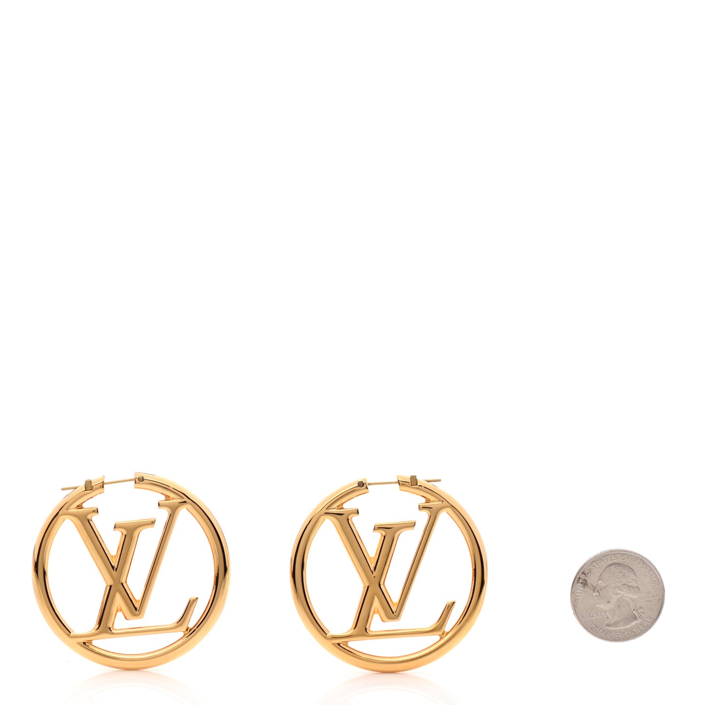 Metal Louise Hoop Earrings Gold