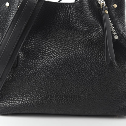 Burberry Grainy Calfskin House Check Small Maidstone Black 9 of 11