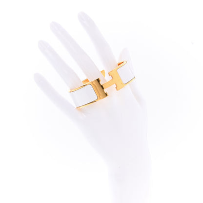 Hermes Enamel Wide Clic Clac H Bracelet PM White 2 of 6