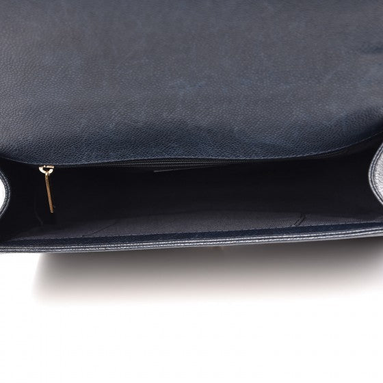 Chanel Caviar Quilted New Medium Boy Flap Dark Navy Blue 5 of 8