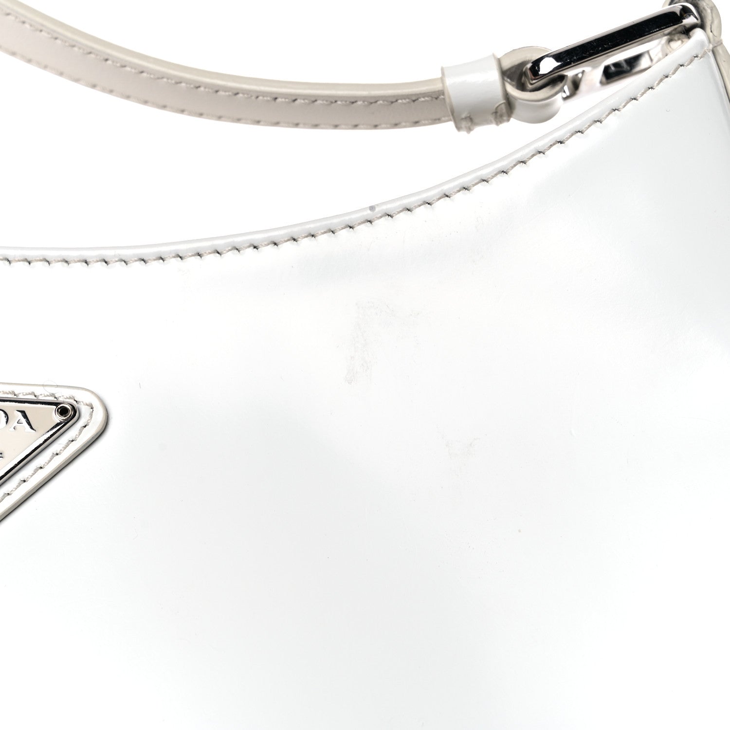 Prada Spazzolato Cleo Shoulder Bag White 14 of 20