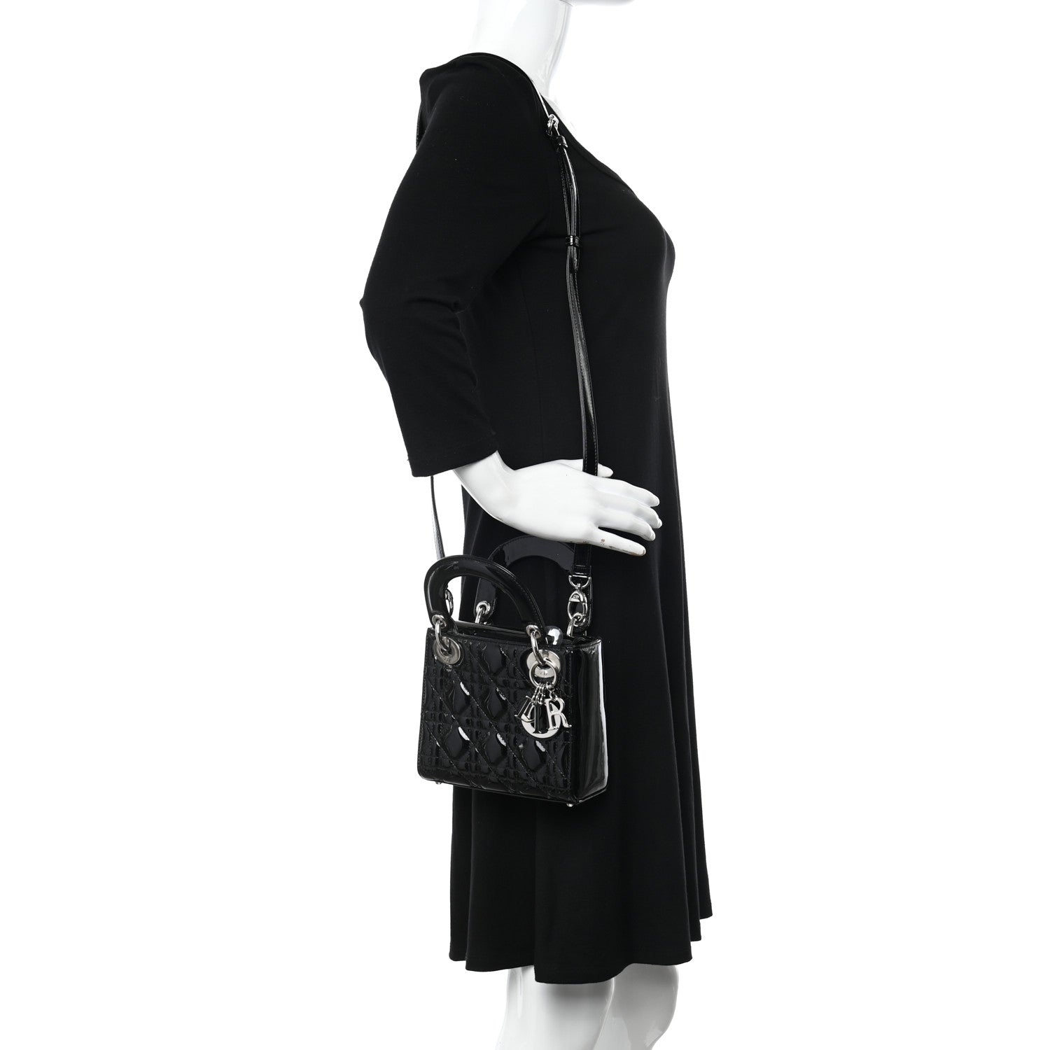 Christian Dior Patent Cannage Mini Lady Dior Black 2 of 13