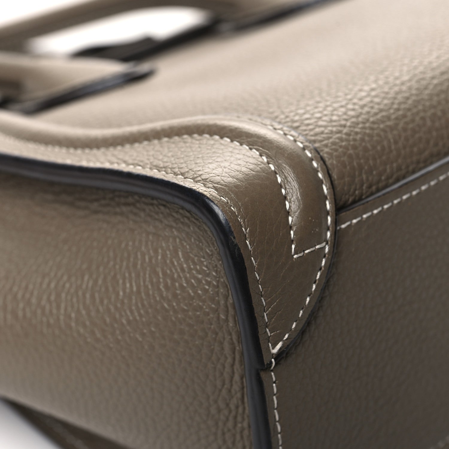 Celine Drummed Calfskin Nano Luggage Souris 12 of 13