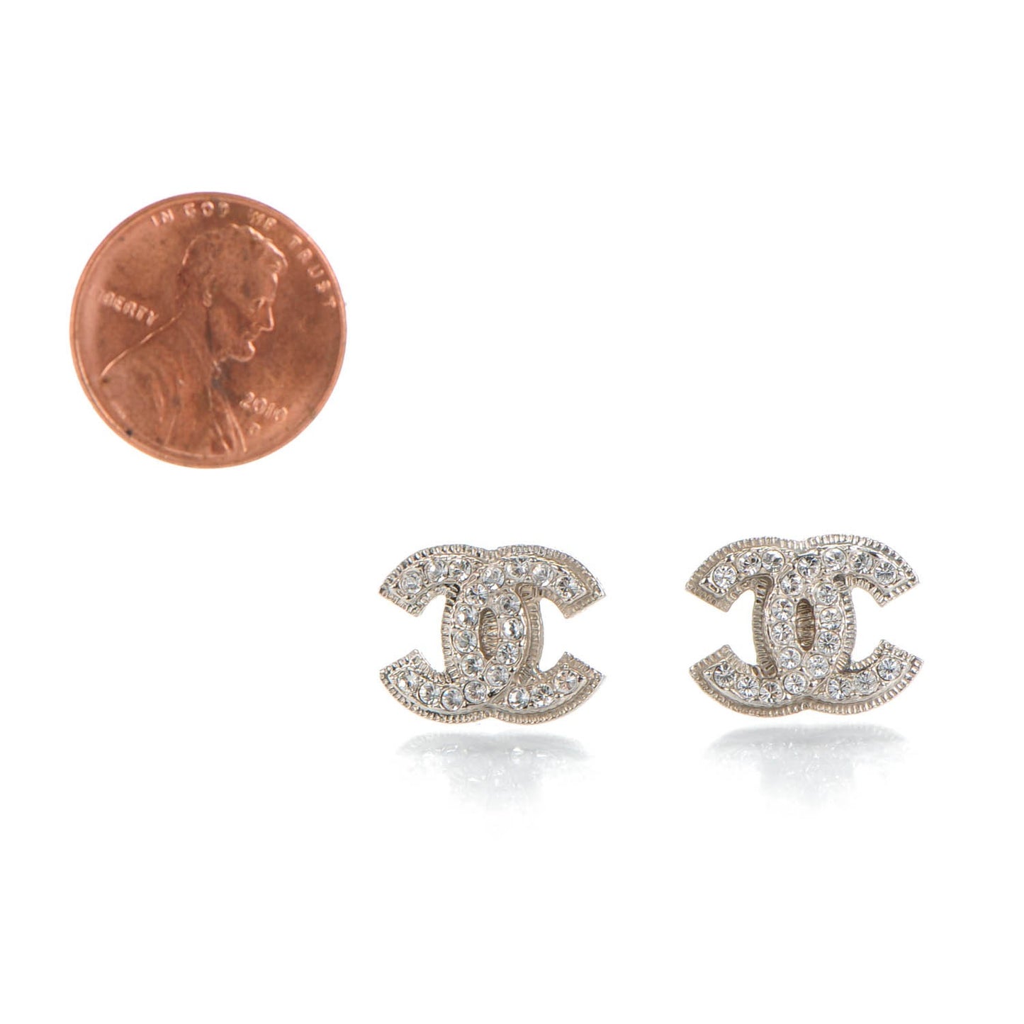 Crystal CC Earrings Silver