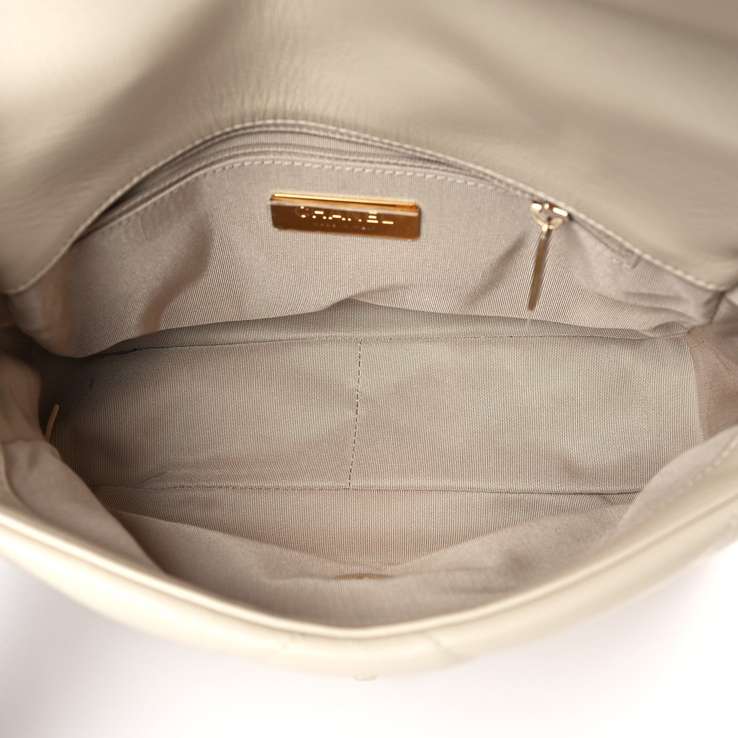 Chanel Lambskin Quilted Medium Chanel 19 Flap Light Beige 5 of 9
