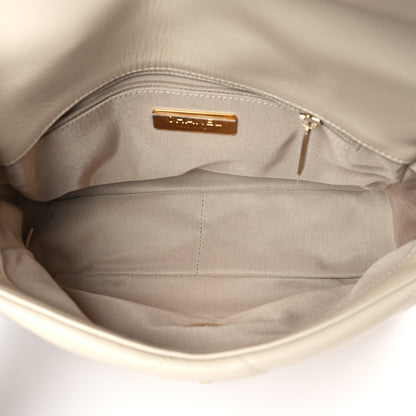 Chanel Lambskin Quilted Medium Chanel 19 Flap Light Beige 5 of 9