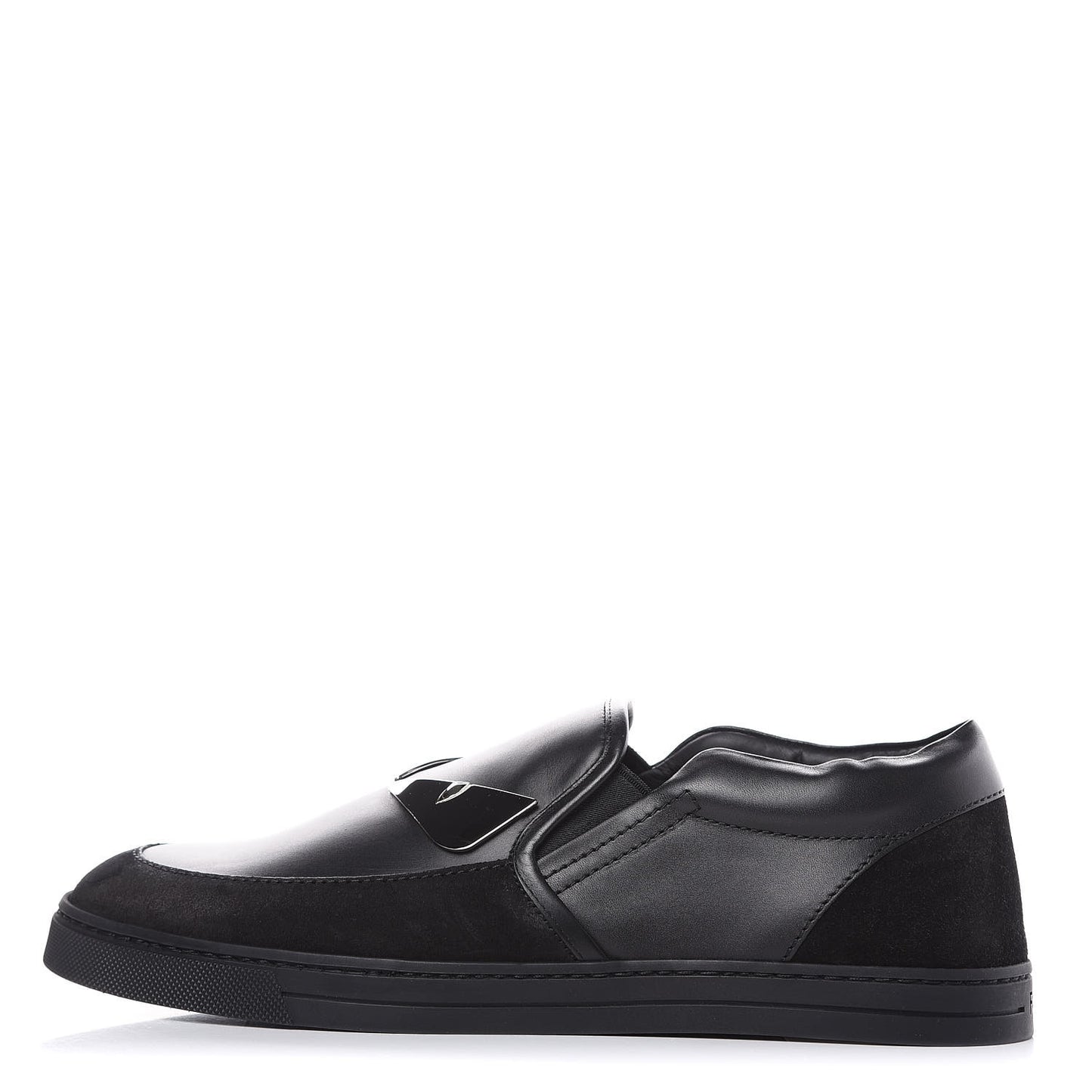 Vitello Monster Eyes Mens Slip On Sneakers 6 Black