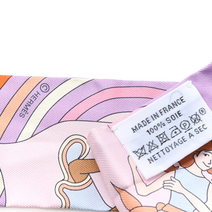 Hermes Silk Carres Volants Twilly Lilas Rose Pale Orange 3 of 3
