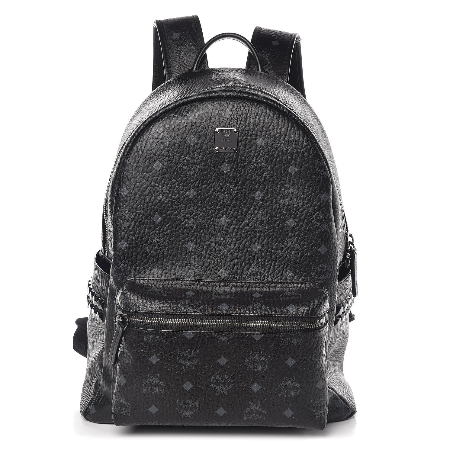 MCM Visetos Medium Side Studs Stark Backpack Black 1 of 10