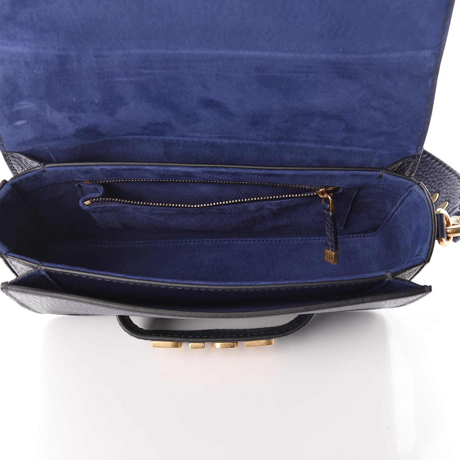 Christian Dior Grained Calfskin Dio(r)evolution Flap Bag Navy Blue 5 of 10