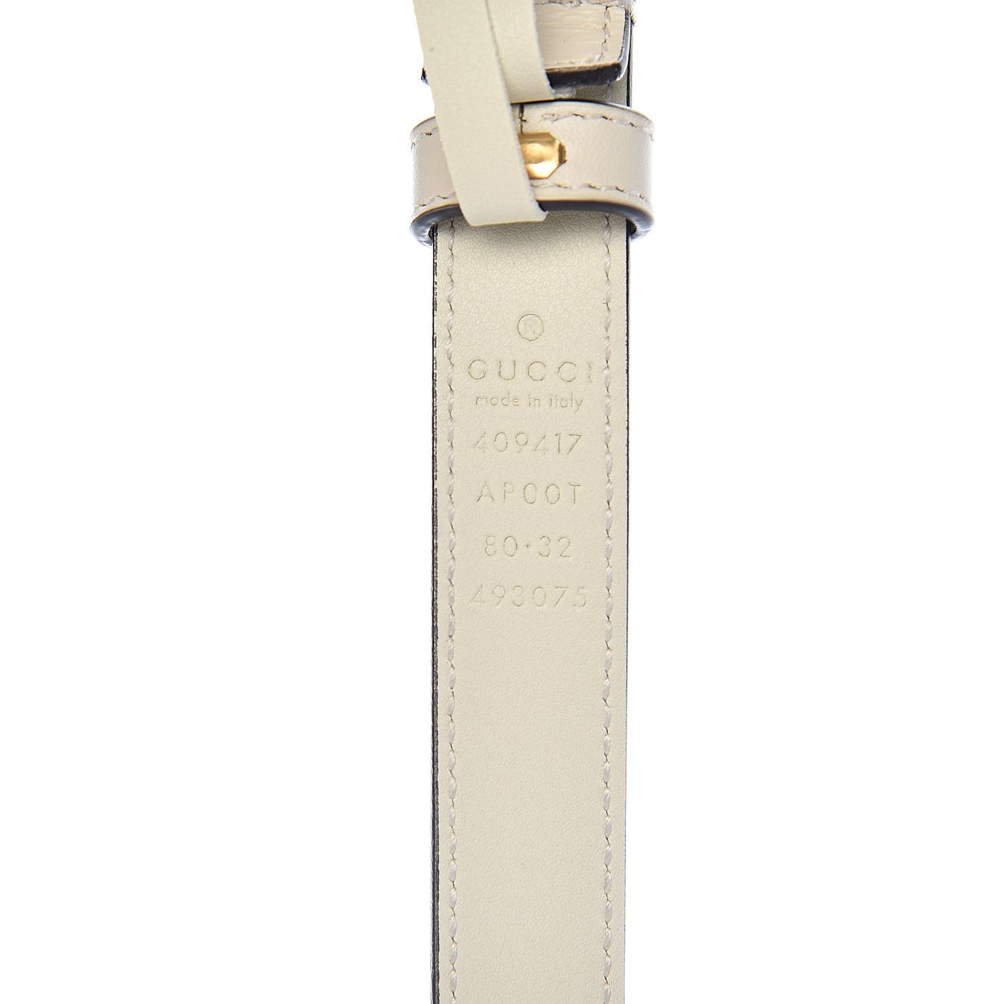 Calfskin Double G 20mm Belt 80 32 Mystic White