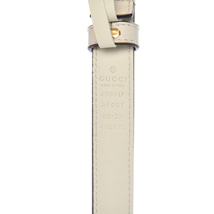 Gucci Calfskin Double G 20mm Belt 80 32 Mystic White 4 of 6
