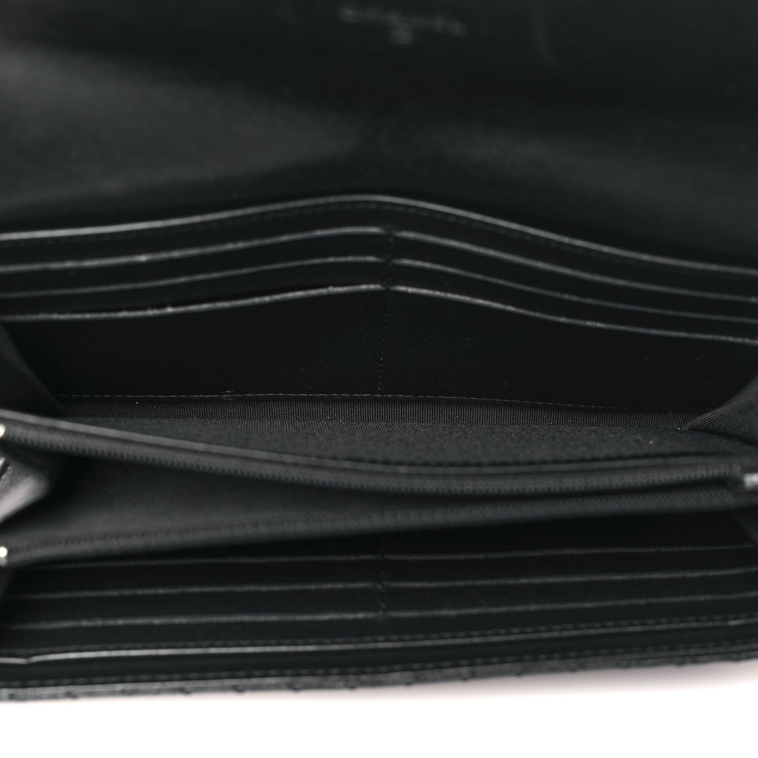 Chanel Lambskin Chevron Quilted Large Gusset Flap Wallet So Black 5 of 9