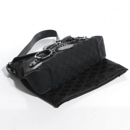 Gucci Monogram Horsebit Flap Bag Black 4 of 7