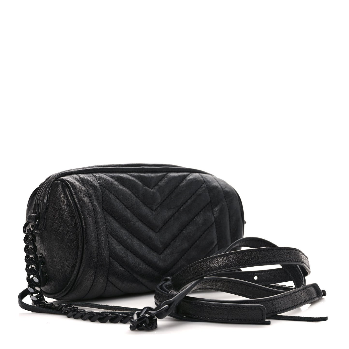 Lambskin Matelasse Monogram East West Rider Bag Black