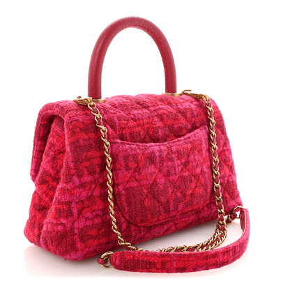 Chanel Tweed Mini Coco Handle Flap Fuchsia 3 of 10