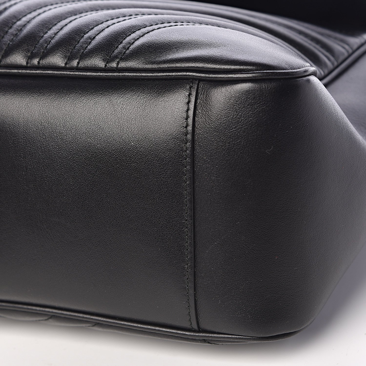 Gucci Calfskin Matelasse Large GG Marmont Shoulder Bag Black 11 of 12