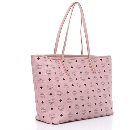 MCM Visetos Medium Anya Shopper Tote Light Pink 2 of 7