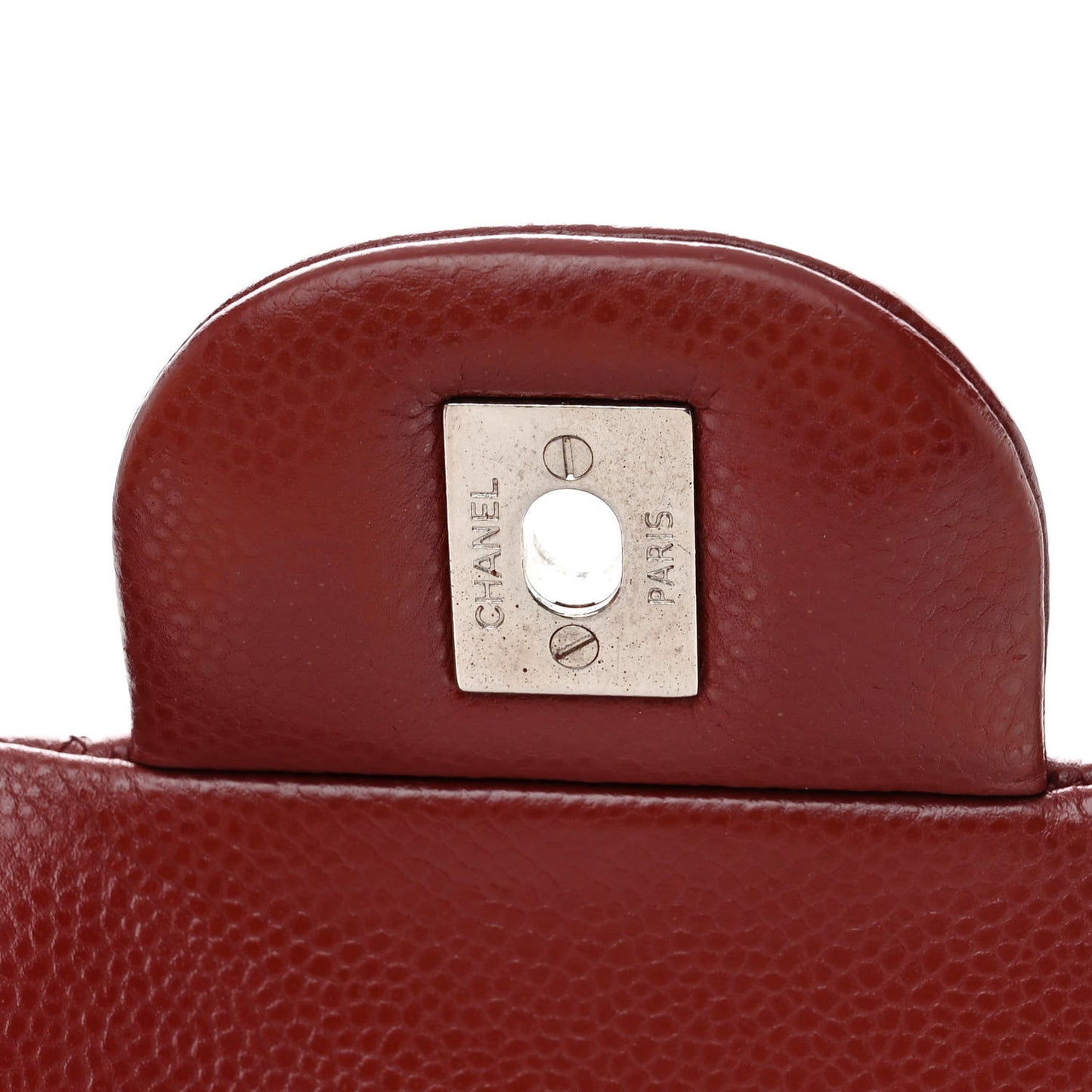 Caviar Quilted Jumbo Double Flap Dark Red