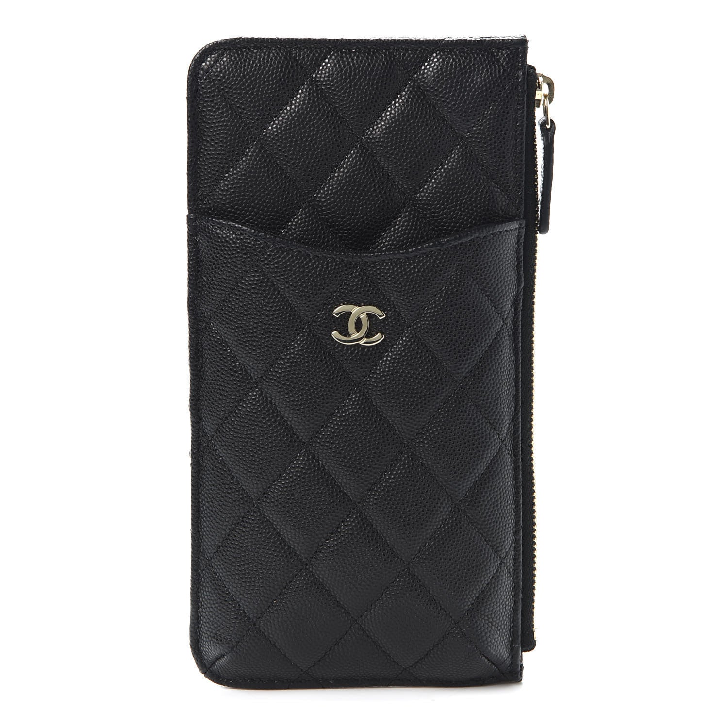 Chanel Caviar Quilted Classic Flat Wallet Pouch Black 1 of 9