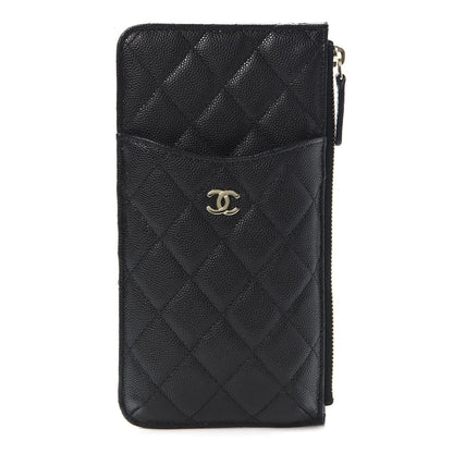 Chanel Caviar Quilted Classic Flat Wallet Pouch Black 1 of 9