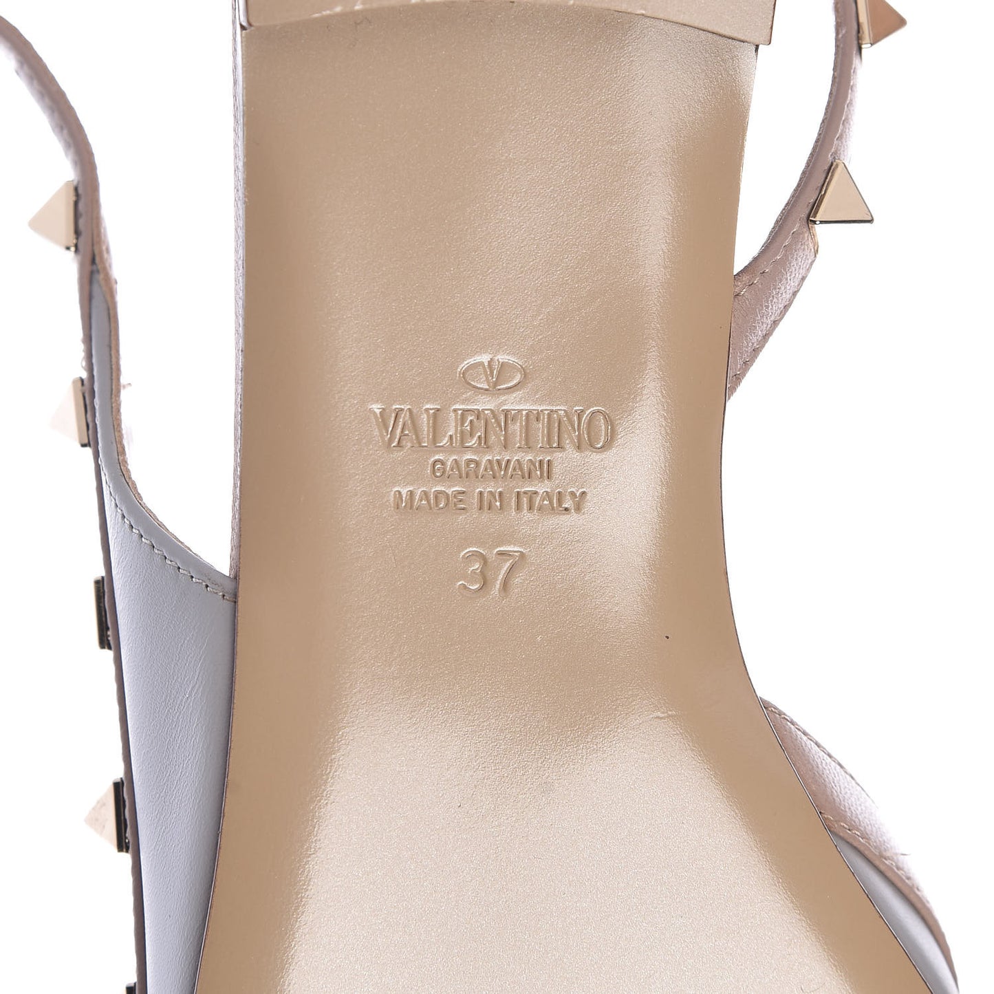 Nappa Rockstud Slingback Flats 37 Pastel Grey Poudre