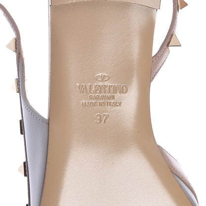Valentino Garavani Nappa Rockstud Slingback Flats 37 Pastel Grey Poudre 6 of 9
