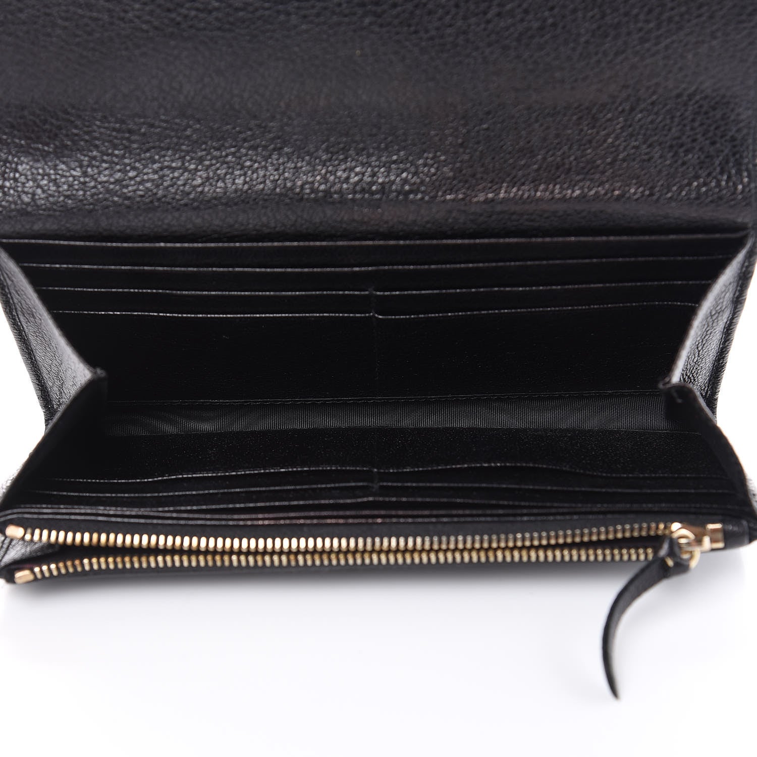 Balenciaga Chevre Gold Metallic Edge Hardware Money Wallet Black 5 of 13