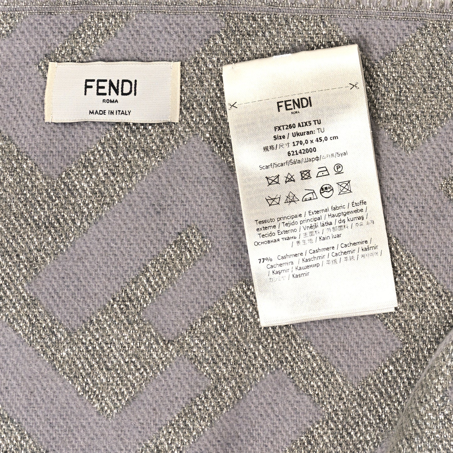 Cashmere Lurex FF Scarf Tortora