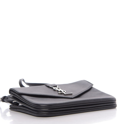 Saint Laurent Calfskin Monogram Tri Pocket Crossbody Bag Black 4 of 10