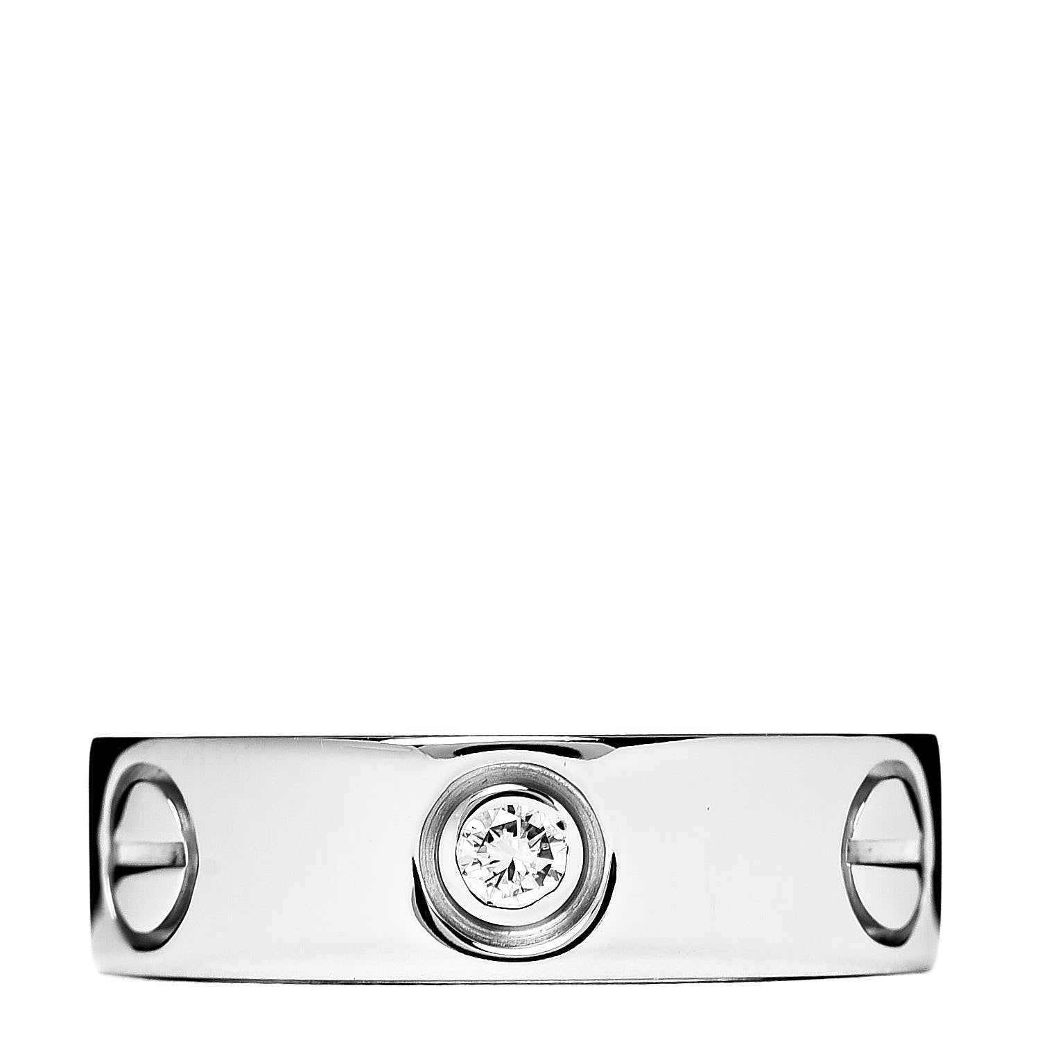 Cartier 18K White Gold 3 Diamond 5.5mm LOVE Ring 49 5 3 of 5