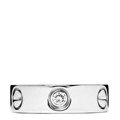 Cartier 18K White Gold 3 Diamond 5.5mm LOVE Ring 49 5 3 of 5