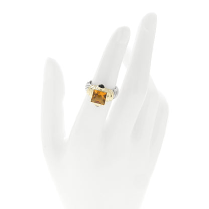 David Yurman Sterling Silver 14K Yellow Gold Citrine Garnet Renaissance Ring 52 6 2 of 4