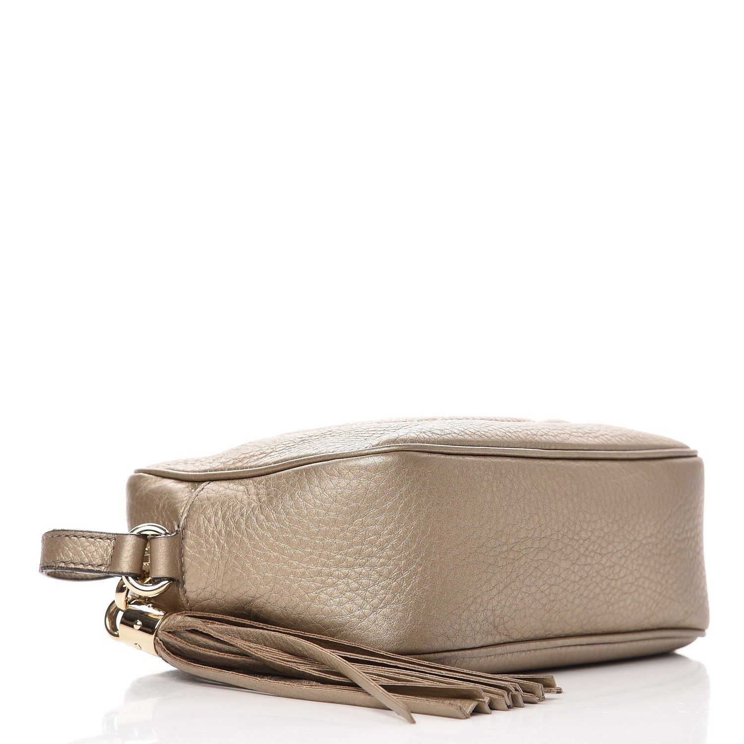 Gucci Metallic Pebbled Calfskin Small Soho Disco Bag Golden Beige 4 of 8