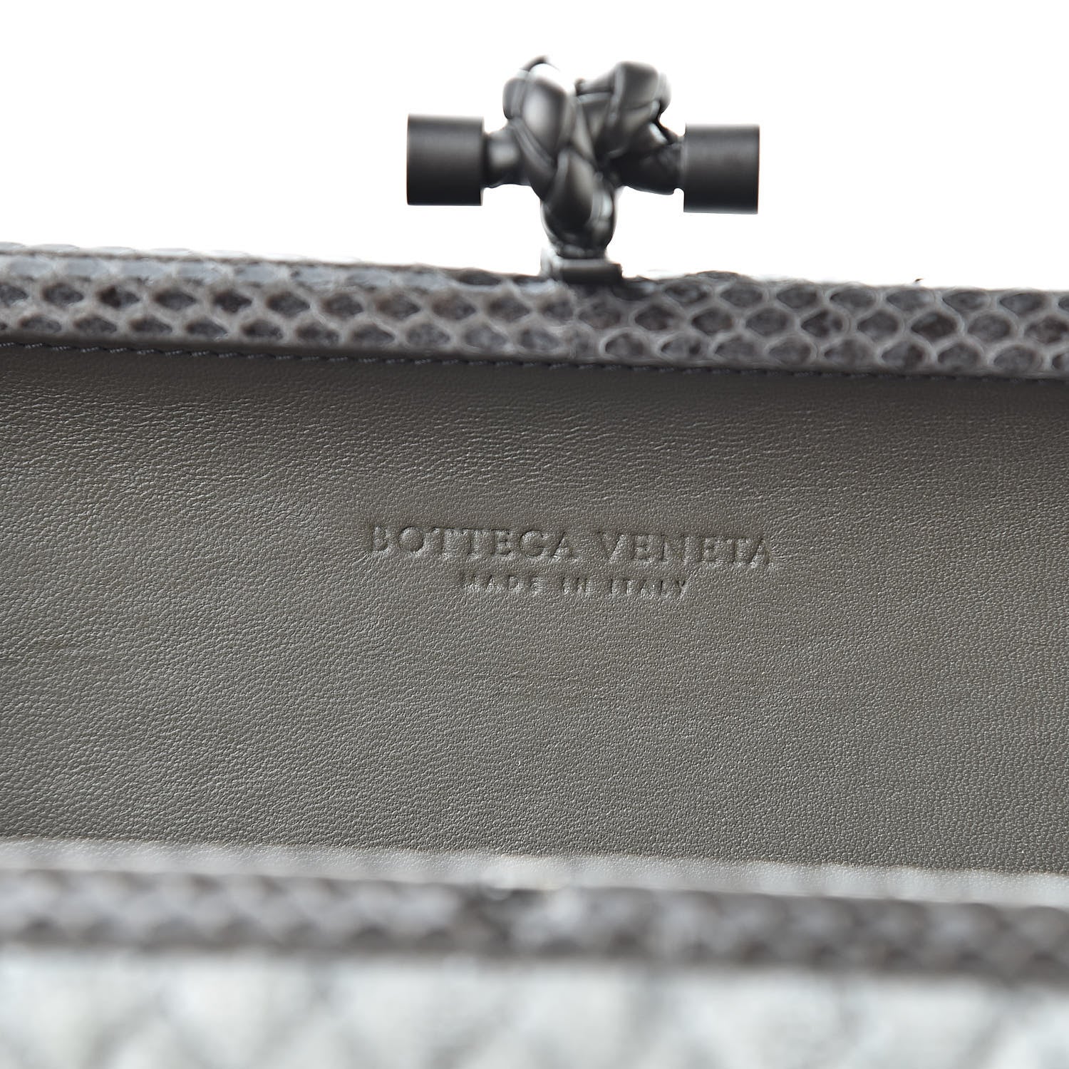 Bottega Veneta Velvet Intreccio Impero Ayers Knot Clutch Gray 6 of 6