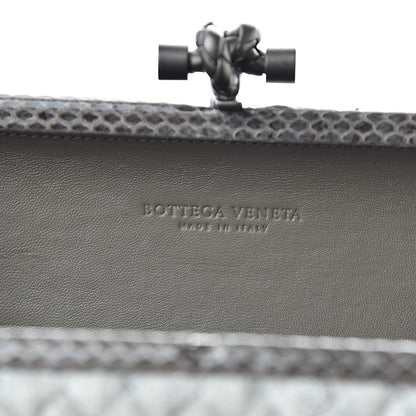 Bottega Veneta Velvet Intreccio Impero Ayers Knot Clutch Gray 6 of 6