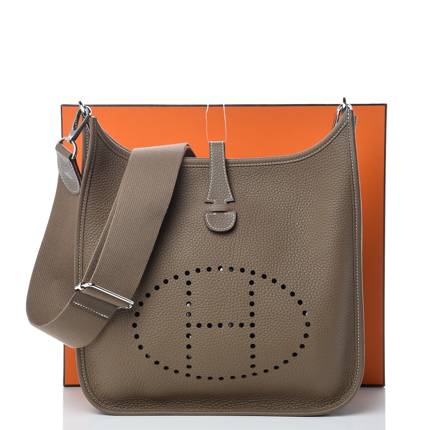 Hermes Taurillon Clemence Evelyne III PM Etoupe 10 of 10