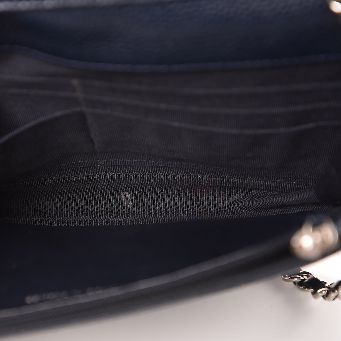 Caviar Quilted Wallet On Chain WOC Navy Blue