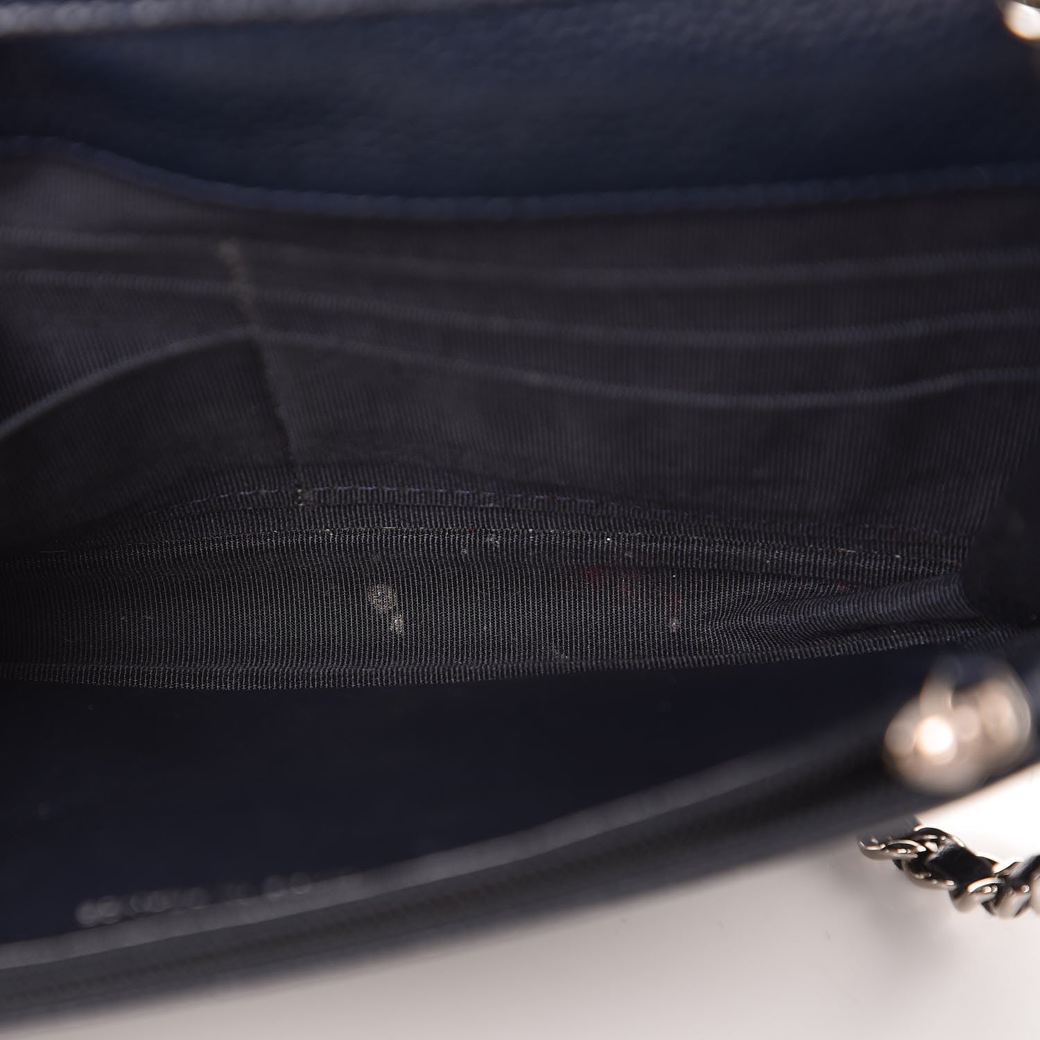 Chanel Caviar Quilted Wallet On Chain WOC Navy Blue 8 of 11