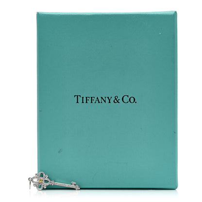 Tiffany Platinum 18K Yellow Gold Diamond Fancy Yellow Diamond Floret Key Pendant 5 of 5