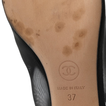 Chanel Mesh Suede Cap Toe Embellished Short Boots 37 Black 8 of 9