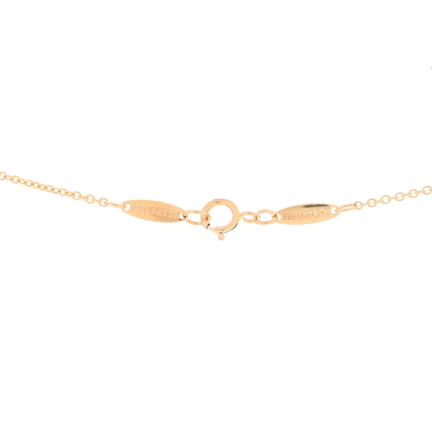 18K Rose Gold Diamond .17ct Elsa Peretti Diamonds by the Yard Pendant Necklace