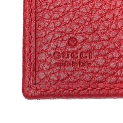 Gucci Dollar Calfskin GG Marmont Tri-Fold Wallet Hibiscus Red 6 of 10