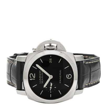 Panerai Stainless Steel Alligator 42mm Luminor 1950 3 Day Power Reserve Automatic Watch Black PAM00392 2 of 8