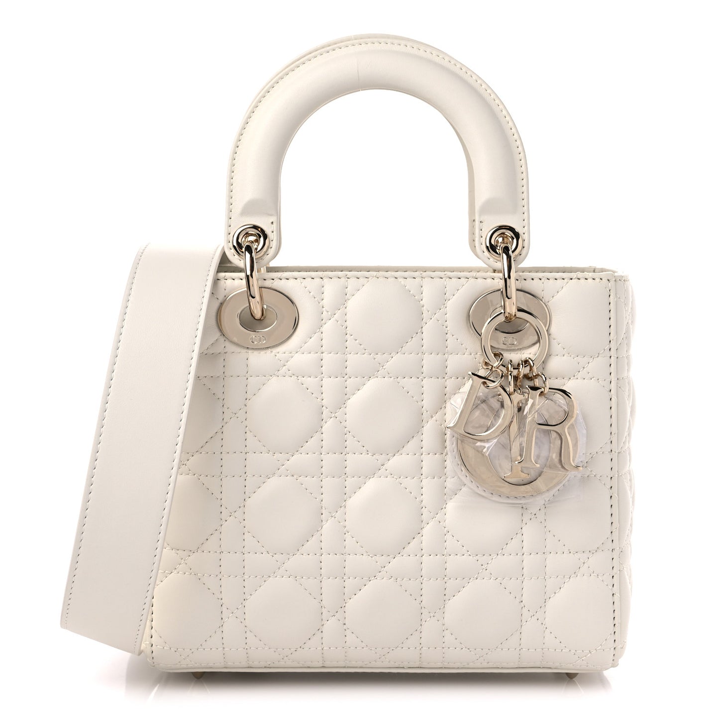Lambskin Cannage Small Lady Dior White
