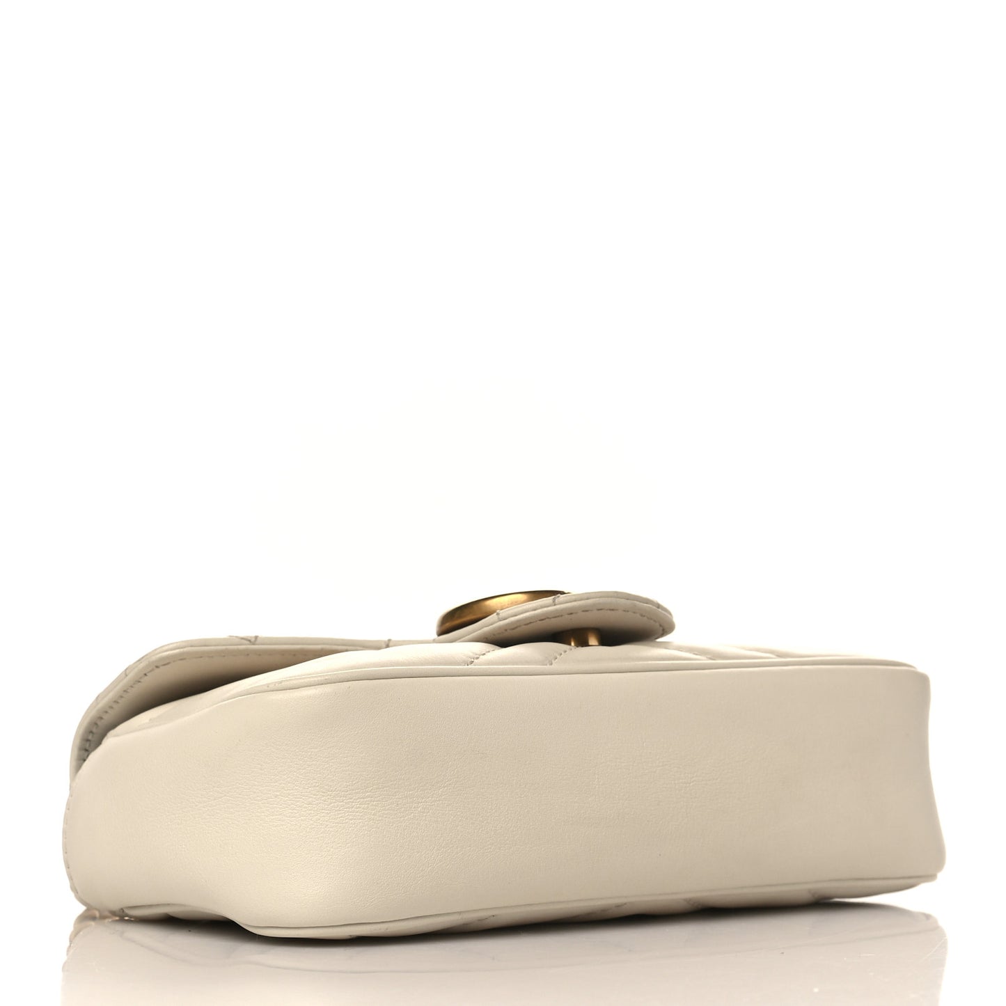 Calfskin Matelasse Super Mini GG Marmont Shoulder Bag White